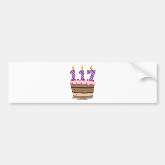 Leeftijd 117: Birthday Cake Bumpersticker (Voorkant)