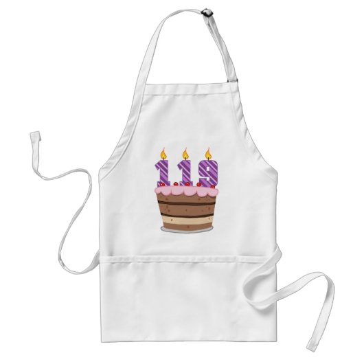Leeftijd 119: Birthday Cake Standaard Schort (Voorkant)