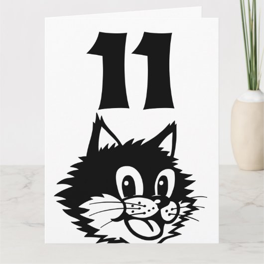 LEEFTIJD 11 BIRTHDAY CAT-KAART BEDANKKAART (Voorkant)