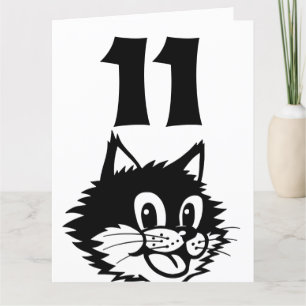 LEEFTIJD 11 BIRTHDAY CAT-KAART BEDANKKAART