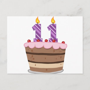 Leeftijd 11 op de Birthday Cake Briefkaart