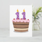 Leeftijd 11 op de Birthday Cake Kaart (Staand voorkant)