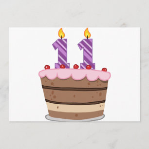 Leeftijd 11 op de Birthday Cake Kaart