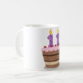 Leeftijd 11 op de Birthday Cake Koffiemok (Voorkant links)