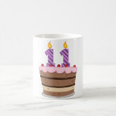 Leeftijd 11 op de Birthday Cake Koffiemok (Center)
