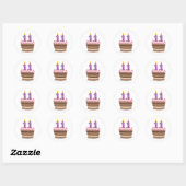 Leeftijd 11 op de Birthday Cake Ronde Sticker (Vel)