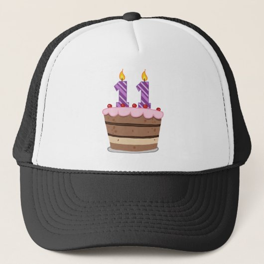 Leeftijd 11 op de Birthday Cake Trucker Pet (Voorkant)