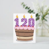 Leeftijd 120 op de Birthday Cake Briefkaart (Staand voorkant)