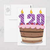 Leeftijd 120 op de Birthday Cake Briefkaart (Voorkant / Achterkant)