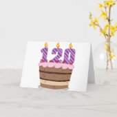 Leeftijd 120 op de Birthday Cake Kaart (Gele Bloem)