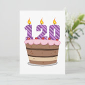 Leeftijd 120 op de Birthday Cake Kaart (Staand voorkant)