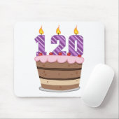 Leeftijd 120 op de Birthday Cake Muismat (Met muis)