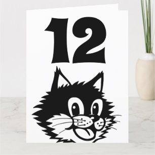 LEEFTIJD 12 BIRTHDAY CAT-KAART BEDANKKAART