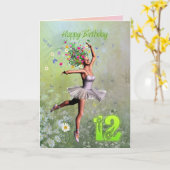 Leeftijd 12, bloem fee verjaardagskaart kaart (Gele Bloem)