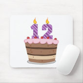 Leeftijd 12 op de Birthday Cake Muismat (Met muis)