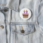 Leeftijd 12 op de Cake van de Verjaardag Ronde Button 5,7 Cm (In situ)