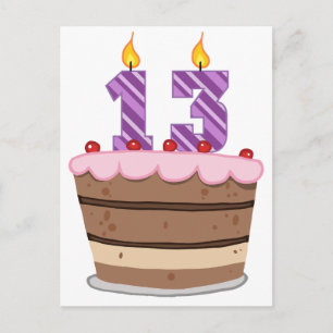 Leeftijd 13 op de Birthday Cake Briefkaart