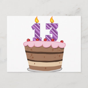 Leeftijd 13 op de Birthday Cake Briefkaart