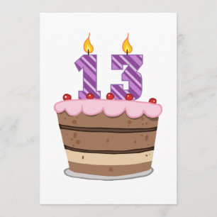 Leeftijd 13 op de Birthday Cake Kaart