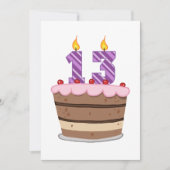 Leeftijd 13 op de Birthday Cake Kaart (Voorkant)