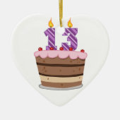 Leeftijd 13 op de Birthday Cake Keramisch Ornament (Voorkant)