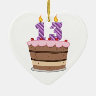 Leeftijd 13 op de Birthday Cake Keramisch Ornament