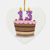 Leeftijd 13 op de Birthday Cake Keramisch Ornament (Achterkant)