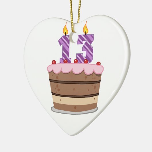 Leeftijd 13 op de Birthday Cake Keramisch Ornament (Links)