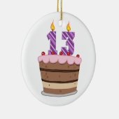 Leeftijd 13 op de Birthday Cake Keramisch Ornament (Rechts)