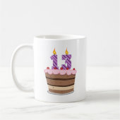Leeftijd 13 op de Birthday Cake Koffiemok (Links)