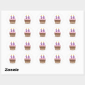 Leeftijd 14 op de Birthday Cake Ronde Sticker (Vel)