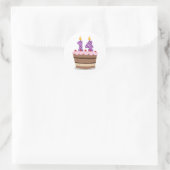 Leeftijd 14 op de Birthday Cake Ronde Sticker (Tas)