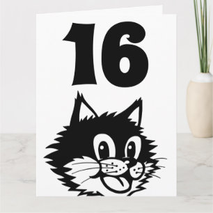 LEEFTIJD 16 BIRTHDAY CAT-KAART BEDANKKAART