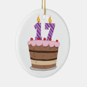Leeftijd 17 op de Birthday Cake Keramisch Ornament (Rechts)