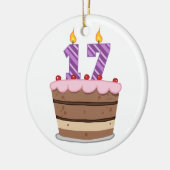 Leeftijd 17 op de Birthday Cake Keramisch Ornament (Links)