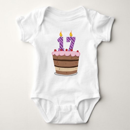 Leeftijd 17 op de Birthday Cake Romper (Voorkant)
