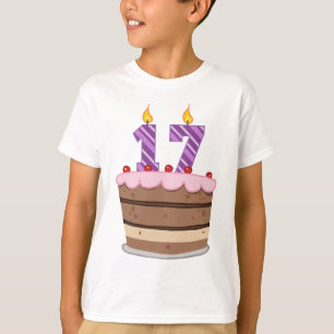 Leeftijd 17 op de Birthday Cake T-shirt