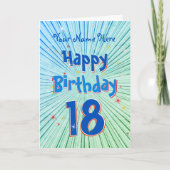 Leeftijd 18 Fun 3D Blue Chill editable 18th Birthd Kaart (Voorkant)