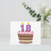 Leeftijd 18 op de Birthday Cake Briefkaart (Staand voorkant)