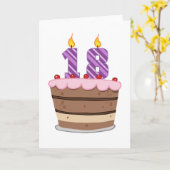 Leeftijd 18 op de Birthday Cake Kaart (Gele Bloem)