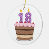 Leeftijd 18 op de Birthday Cake Keramisch Ornament (Links)