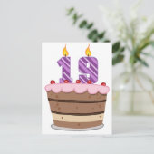 Leeftijd 19 op de Birthday Cake Briefkaart (Staand voorkant)