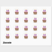 Leeftijd 19 op de Birthday Cake Ronde Sticker (Vel)