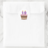 Leeftijd 19 op de Birthday Cake Ronde Sticker (Tas)