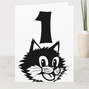 LEEFTIJD 1 BIRTHDAY CAT-KAART BEDANKKAART