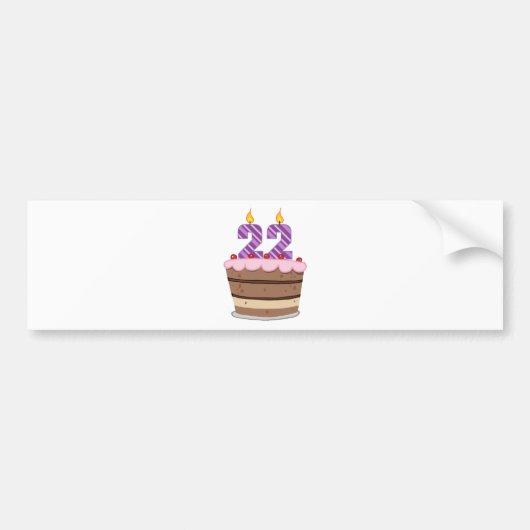 Leeftijd 22 op de Birthday Cake Bumpersticker (Voorkant)