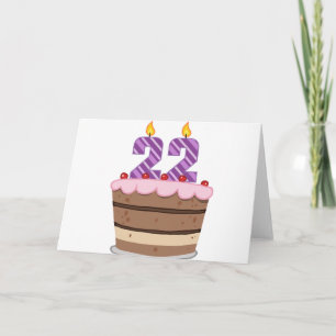 Leeftijd 22 op de Birthday Cake Kaart