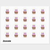 Leeftijd 22 op de Birthday Cake Ronde Sticker (Vel)