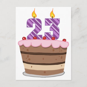 Leeftijd 23 op de Birthday Cake Briefkaart