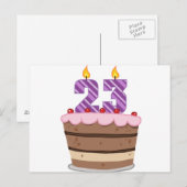 Leeftijd 23 op de Birthday Cake Briefkaart (Voorkant / Achterkant)